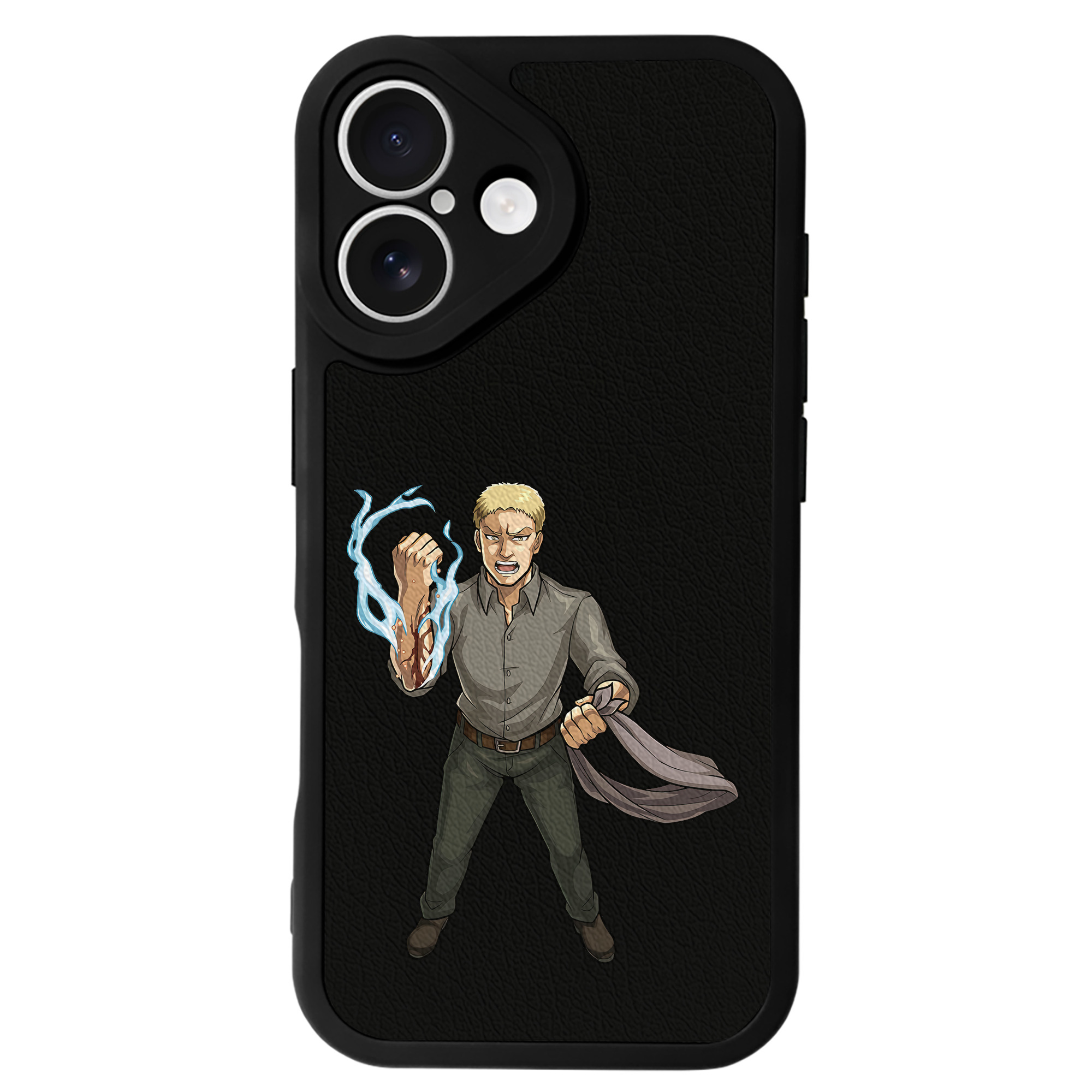 （画像用） 進撃の巨人 ライナー・ブラウン Attack on Titan Reiner Braun 【iPhone 16シリーズ対応】シリコンスマホケース（レザー調） 材質：シリコン